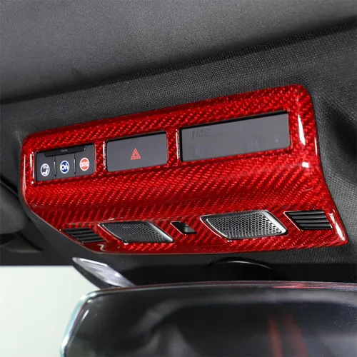 Miniatura 10 de TOYCIDFG Marco de luz de lectura de fibra de carbono para Chevrolet C8 Corvette Accesorios 2020-2024 (negro)
