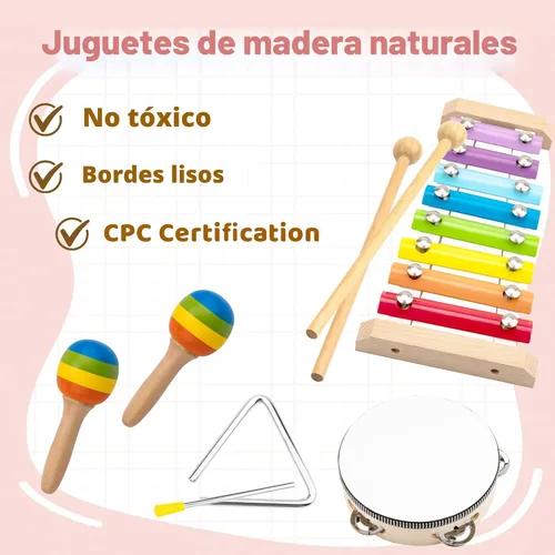 Miniatura 2 de Juguetes para niños de 1 a 2 años, regalos de cumpleaños, instrumentos musicales de madera para niños pequeños de 1 a 3 años, juego educativo