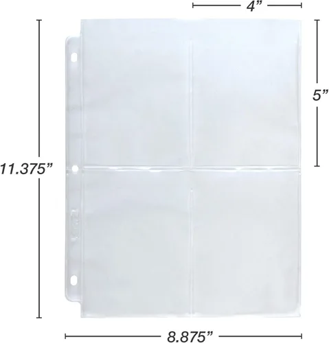 Miniatura 4 de Samsill Paquete de 50 protectores de hojas transparentes de almacenamiento de semillas de jardín de 4 bolsillos, organizador de semillas, cada