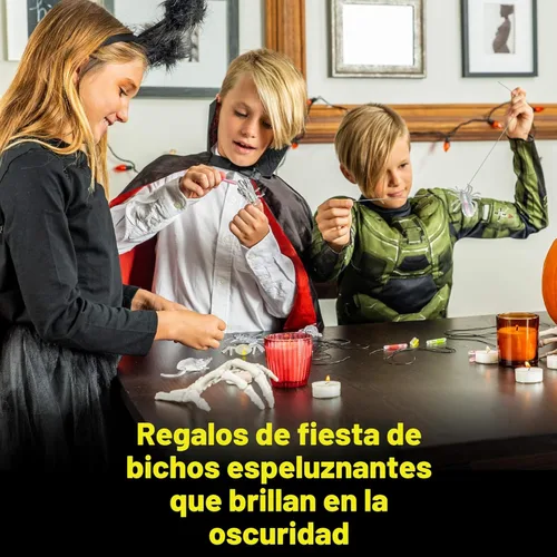 Miniatura 4 de Glow Critters y Halloween Trick or Treat - Esqueletos y calabazas brillantes - Bastones brillantes para fiestas - Suministros de fiesta que brillan