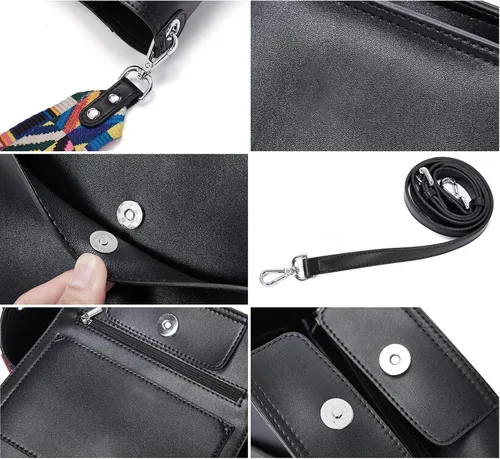 Miniatura 6 de Telena Bolsos cruzados para mujer, de cuero vegano, bolso cruzado para el hombro, bolsa de cubo Hobo
