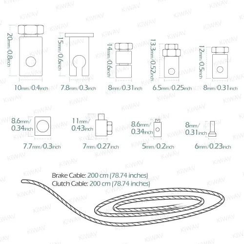 Miniatura 4 de KiWAV Kit de reparación universal de cable de freno de embrague de acelerador de emergencia para motocicleta, Honda, Yamaha, Kawasaki, Suzuki