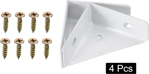 Miniatura 3 de uxcell 4 soportes de esquina angulares de 1.496 pulgadas x 1.496 pulgadas, soportes de acero laminado en frío con tornillos para borde de escritorio