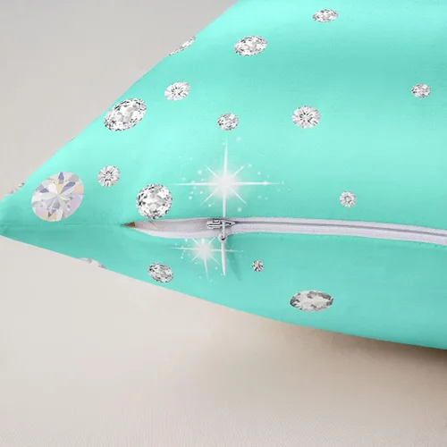Miniatura 6 de Feelyou Juego de 4 fundas de almohada con diamantes para decoración del hogar, sala de estar, funda de cojín decorativa reversible con diamantes