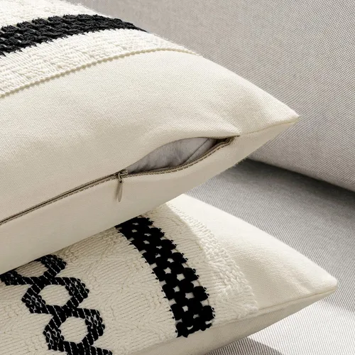 Miniatura 5 de MIULEE Fundas de almohada lumbares decorativas bohemias, cojín de algodón retro, tejidas de macramé para decoración del hogar para cama, sofá
