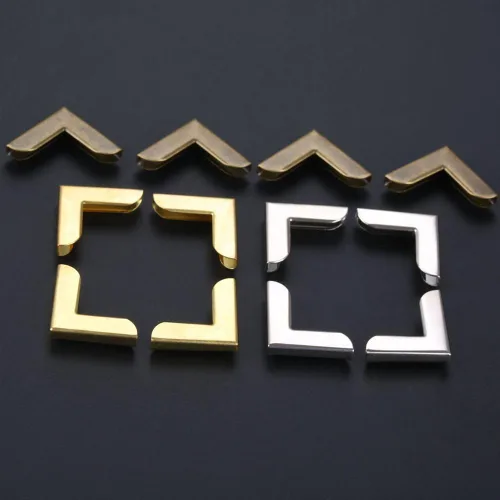 Miniatura 4 de 50 protectores de esquina de metal de 0.78 x 0.78 pulgadas (0.787 x 0.787 in), soportes de esquina decorativos para álbumes, menús, marco de fotos