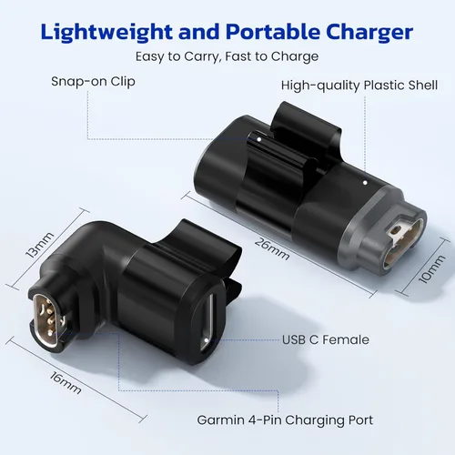 Miniatura 4 de RUXELY Paquete de 4 adaptadores de cable de cargador de reloj USB C a Garmin