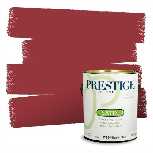Miniatura 99 de Prestige Paints Pintura exterior e imprimación en uno, 1 galón, plano, coincidencia comparable de Valspar* Amber Rose*