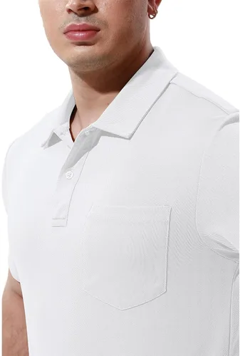 Miniatura 4 de YSENTO Camisas polo de manga corta con cuello y bolsillo para hombre