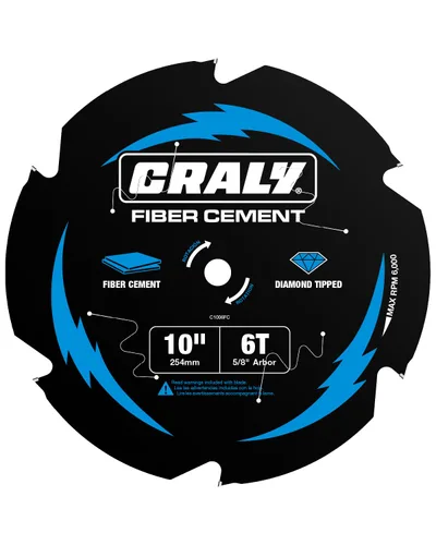 Miniatura 6 de CRALY - Hoja de sierra circular de 7-1/4 pulgadas y 4 dientes para fibra de cemento Hardie, mandril de 5/8 pulgadas, punta de diamante