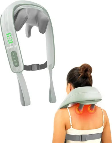 Miniatura 13 de Snailax Masajeador de cuello inalámbrico con calor para aliviar el dolor, tejido profundo, amasado 4D, masajeador recargable de cuello Shiatsu