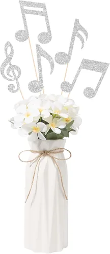Miniatura 4 de 10 piezas de centros de mesa de notas musicales, decoraciones de fiesta negras, notas musicales