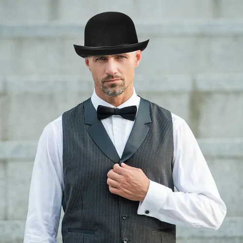 Miniatura 6 de SATINIOR Black Felt Bowler Derby Hats Bulk Men Women Halloween Costume Hats for Victorian Bolivian Cosplay Party Supplies