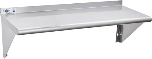 Miniatura 12 de Profeeshaw NSF - Estantería de acero inoxidable de 12 x 72 pulgadas, estantes comerciales de 345 libras, estantería de metal montada en la pared