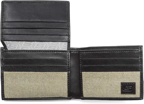 Miniatura 2 de Skechers Cartera de cuero RFID con bolsillo abatible para hombre