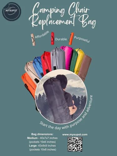 Miniatura 8 de Bolsa de repuesto para silla de camping plegable, silla de campamento portátil, hamaca, esterilla de yoga, paraguas, tiendas de campaña, trípodes
