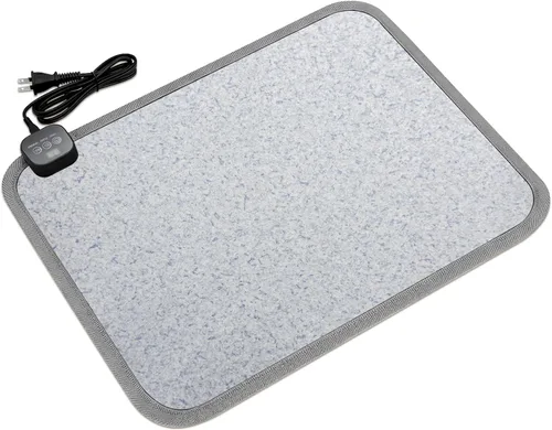 Miniatura 9 de Calentador de pies debajo del escritorio, tapete calefactable de 15.9 x 19.9 pulgadas, 110 V, temperatura ajustable, calentador eléctrico