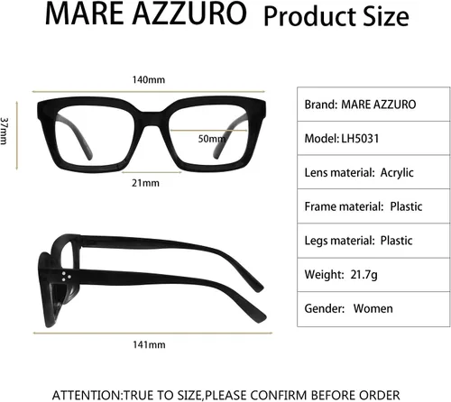 Miniatura 6 de MARE AZZURO Gafas de Lectura para Mujeres Elegantes Lentes de Lectura Duraderas 0 1.0 1.25 1.5 1.75 2.0 2.25 2.5 2.75 3.0 3.5 4.0 5.0 6.0