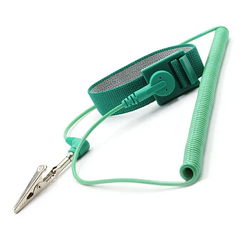 Miniatura 3 de Correa de muñeca antiestática con cable de conexión a tierra ESD Pulsera antiestática ajustable cuerda en espiral pulsera anti choque (1)