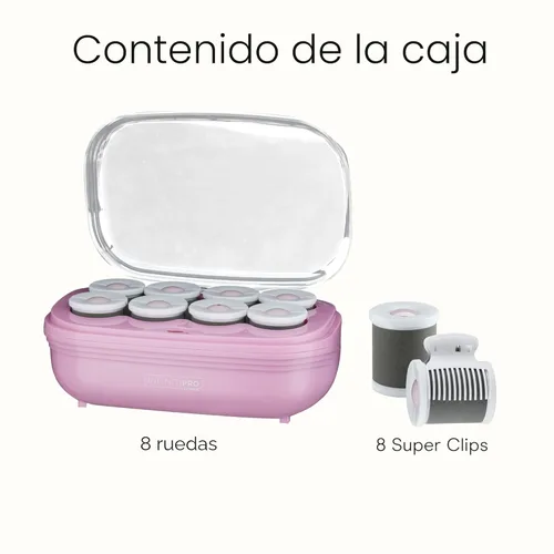Miniatura 8 de Conair - Rodillos calientes para cabello largo, mediano y corto, 8 rodillos de pelo de cerámica con velcro de 2 pulgadas con clips, rizadores Lila