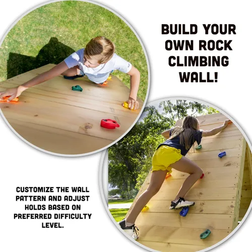 Miniatura 6 de Squirrel Products Soportes de escalada en roca para niños, rocas de escalada extra grandes de lujo con accesorios de montaje – DIY pared de roca