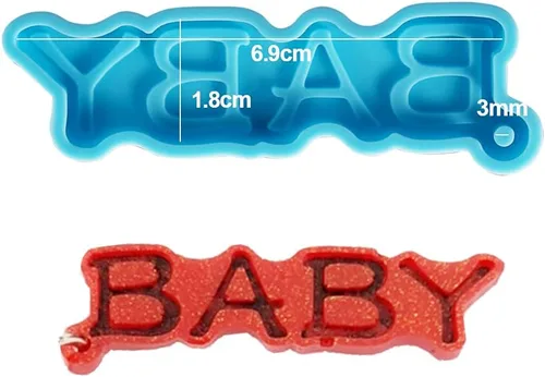 Miniatura 2 de 1 molde de resina epoxi con letras de mamá papá, moldes de silicona para colgantes de corazón, molde de fundición para herramientas de fabricación