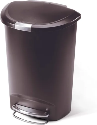 Miniatura 6 de simplehuman Basurero semicircular de 50 litros con tapa de cierre suave para cocina, manos libres, color blanco
