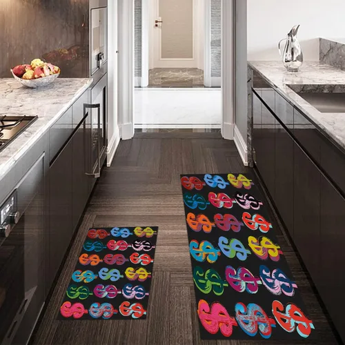 Miniatura 2 de GUBIYU Alfombras coloridas para cocina, cuarto de servicio, alfombra antideslizante para interiores y exteriores, para pasillo, sala de estar