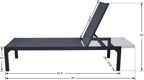 Miniatura 2 de Kozyard Moderna tumbona reclinable de aluminio para patio con textilencia para tomar el sol para todo tipo de clima, 5 posiciones ajustables, muy