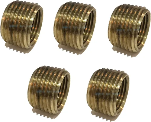 Miniatura 3 de Buje de cara reductora de latón 1/2 "macho NPT X 3/8" hembra NPT combustible/aire/agua/aceite/gas WOG (cantidad 01)