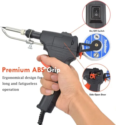 Miniatura 5 de Toolour Kit de pistola de soldadura 5 en 1, kit de soldador de 60 W, alimentación automática industrial, pistola de soldadura manual con alambre