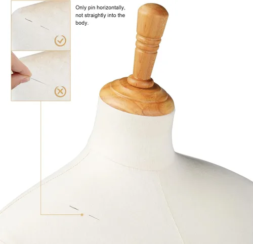 Miniatura 4 de Bonnlo Forma de Vestido para Niños Mejorada, Torso de Maniquí para Niños de 10-12 Años con Soporte Ajustable de Madera Maciza para Exhibición