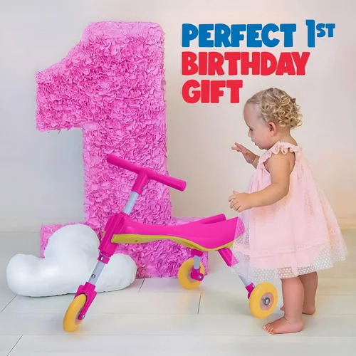 Miniatura 6 de Triciclo para niños pequeños de 1 a 3 años – Triciclo plegable para niños pequeños – Bicicleta para niños y niñas – Fácil de montar y dirigir – No