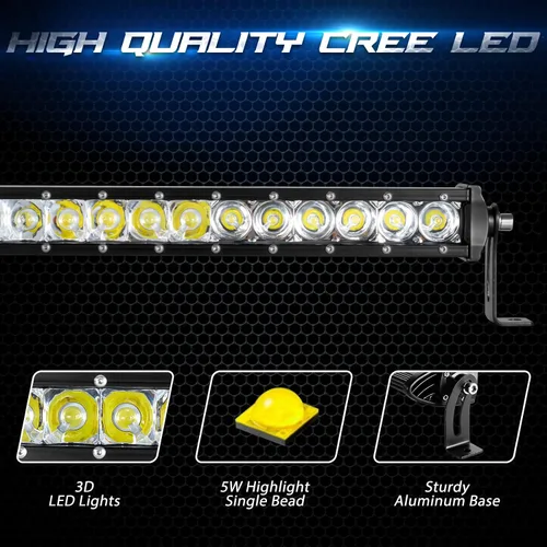Miniatura 5 de Barra de luz LED de 36 pulgadas, 180 W, combo de inundación de una sola fila, lámpara antiniebla de conducción 3D, iluminación todoterreno, luces