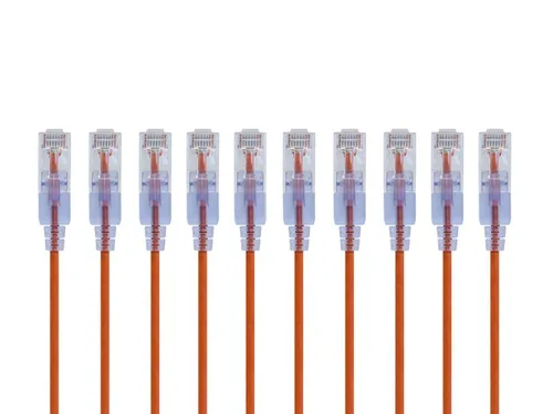 Miniatura 17 de Monoprice Cat6A - Cable de conexión Ethernet de 6 pulgadas, negro, UTP, 30 AWG, 10G, cable de cobre puro desnudo, sin enganche, RJ45, serie SlimRun