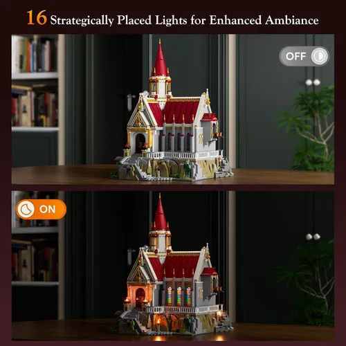 Miniatura 4 de LUMIBRICKS Castillo Medieval del Rey y Tesorería Conjunto de Ladrillos de Construcción - Colección Modular de Ciudad de la Edad Media