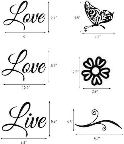 Miniatura 7 de Live Love Laugh - Juego de 3 calcomanías motivacionales para pared, calcomanías de pared inspiradoras para la familia (18 x 39 pulgadas, negro)
