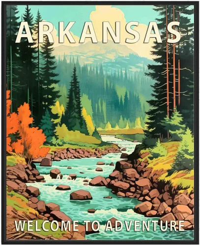 Miniatura 48 de Póster artístico de Alaska, decoración artística de paisaje retro de Estados Unidos, pintura de montaña y paisaje de aventura para dormitorio, sala