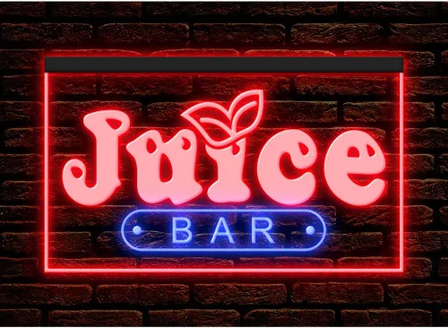 Miniatura 19 de 110034 OPEN Juice Bar Cafe Apple Orange Fruit Shop Display LED Letrero de neón con luz LED (12 x 8 pulgadas, morado)