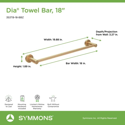 Miniatura 6 de Symmons 35AC4BUNDLEBBZ - Herrajes para baño, 4 piezas, bronce cepillado