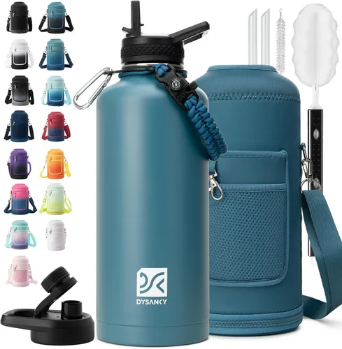 Miniatura 125 de DYSANKY Botella de agua aislada de 32 onzas, metal al vacío de acero inoxidable grueso, jarra de agua deportiva portátil para gimnasio y senderismo