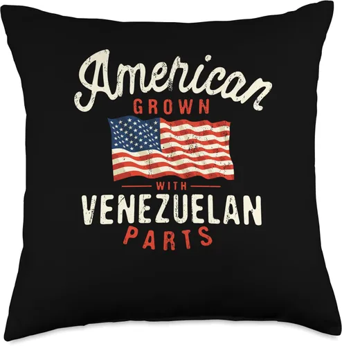 Miniatura 4 de Patriotism Race Venezuela American Flag American Grown with Venezuelan Parts - Almohada patriótica de nacionalidad, 16 x 16 pulgadas, multicolor