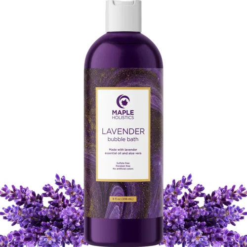 Baño de burbujas de lavanda prémium para mujeres, burbujas de baño espumosas hidratantes para adultos con aceites de aromaterapia de manzanilla,