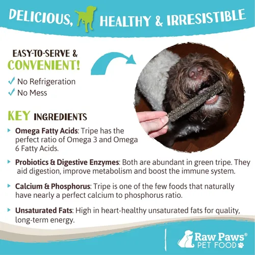 Miniatura 4 de Raw Paws Palitos de tripa de cordero verde para perros (25 unidades) – Un solo ingrediente, alimentado con pasto y corral libre – Golosinas