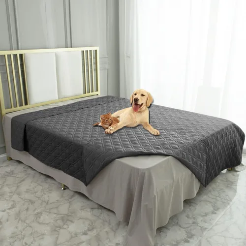 Miniatura 12 de Ameritex Funda Impermeable para Cama de Perro Manta para Mascotas para Muebles Cama Sillón Sofá Reversible Azul marino+azul piedra