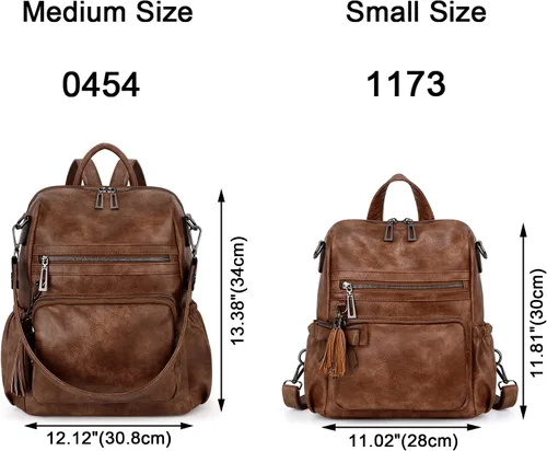 Miniatura 7 de UTO Mochila de cuero vegano para mujer, diseño de moda, convertible con borla, para viajes, con borla