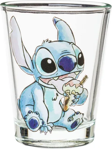 Miniatura 6 de Silver Buffalo Disney Lilo and Stitch Poses con fruta, helado y corazón, paquete de 4 mini vasos, 1.5 onzas Lilo y Stitch Comida y amor