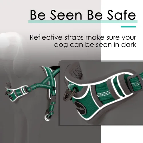 Miniatura 5 de ADVENTUREMORE Arnés para perros medianos sin tirones, arnés deportivo para perro, ajustable, reflectante, chaleco para perro, a prueba de escapes