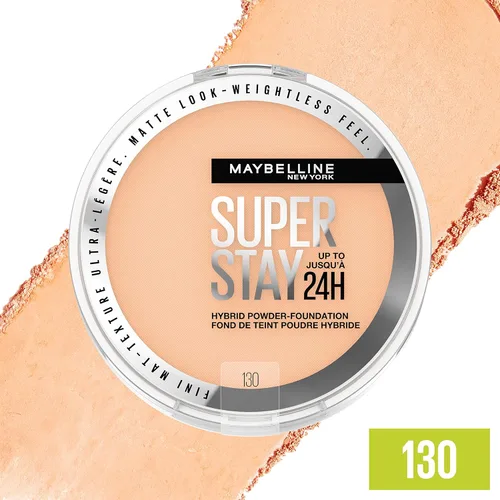 Miniatura 4 de Maybelline Super Stay Hasta 24HR Base Híbrida en Polvo, Maquillaje de Cobertura Media a Completa, Acabado Mate, 130, 1 Unidad SUPERSTAY POLVO 130
