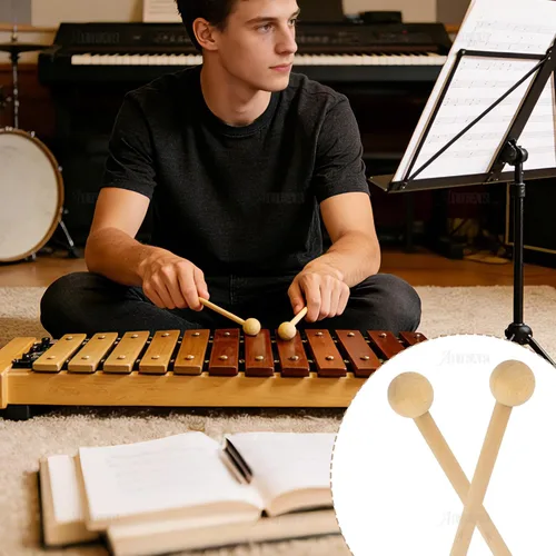 Miniatura 6 de AUEAR, Palitos de percusión de mazos de madera de 8 pulgadas de largo para xilófono Glockenspiel Energy Chime Block y campanas (paquete de 2)